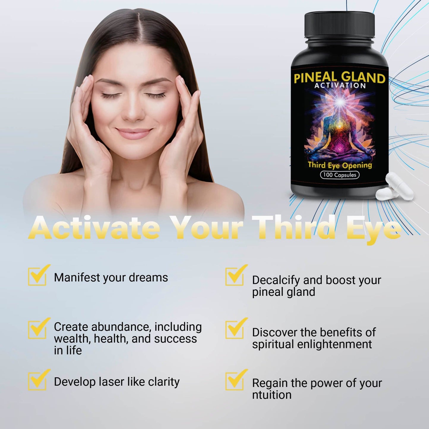 Kailash Herbals Pineal Gland Activation Formula – helps activate your third eye, enhance intuition, clarity, and spiritual awareness.