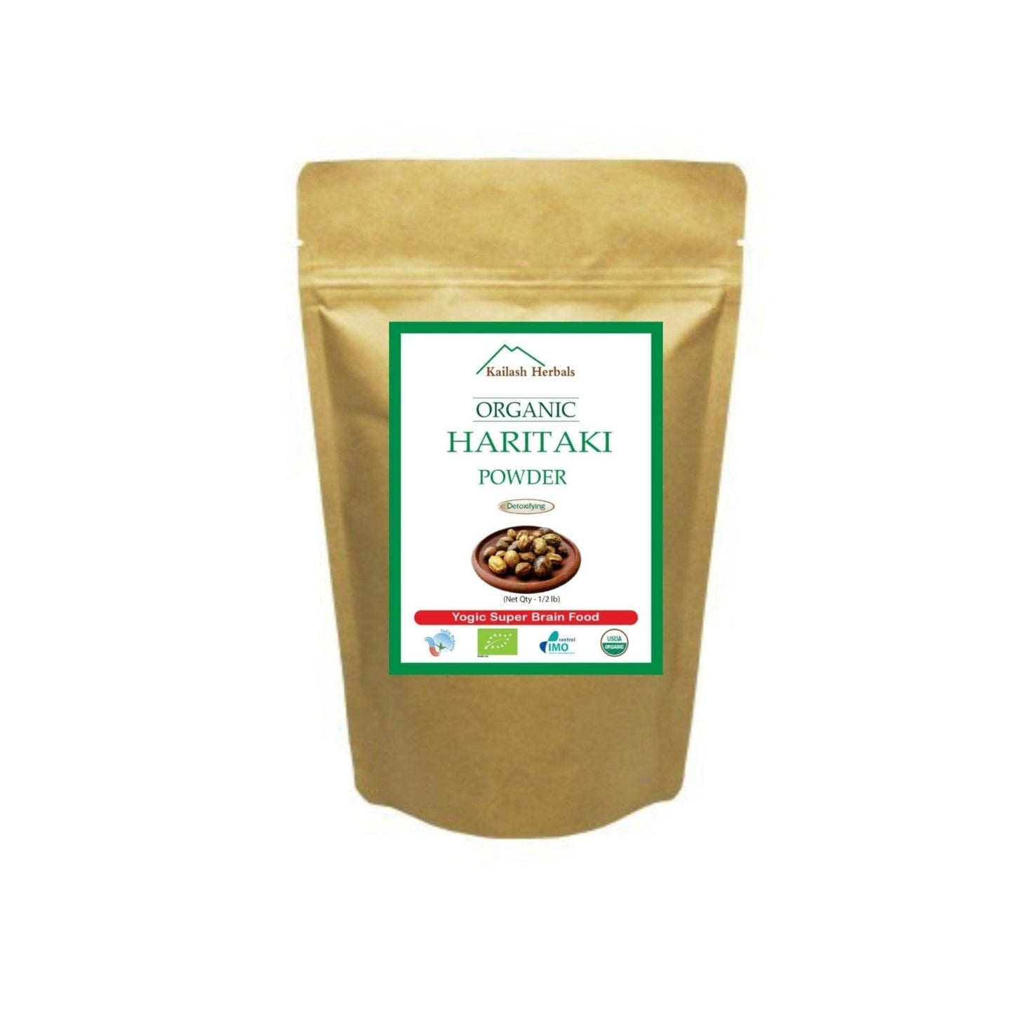 Kailash Herbals Haritaki Plus, Chebula Face Powder 1/2 LB pack – USDA Organic, vegan, supports skin hydration, firming, and glow.