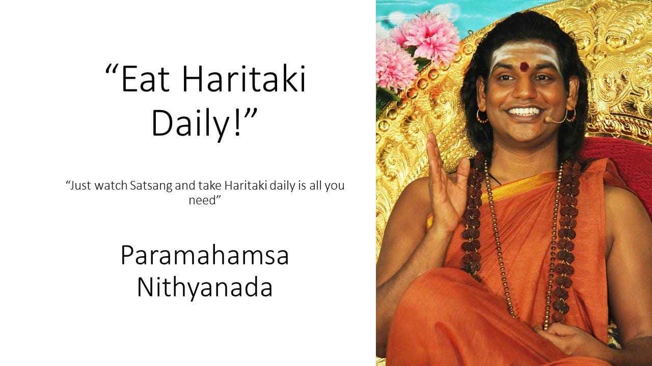 Yogi Paramahamsa Nithyananda recommends daily use of Haritaki, promoting digestion, wellness, and overall vitality.