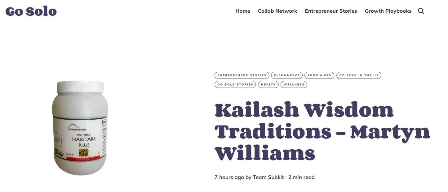 Some history of Kailash Herbals