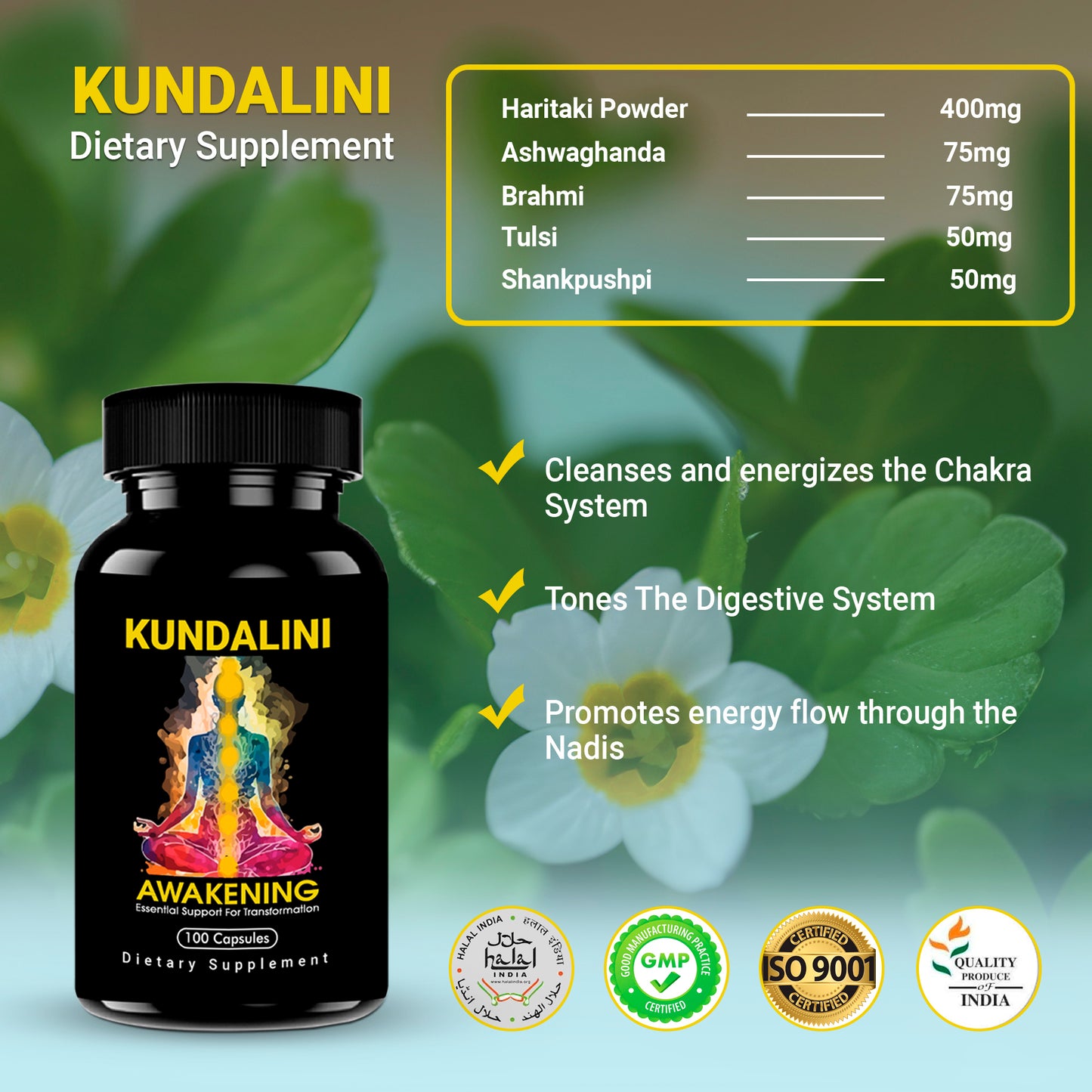 
                  
                    Kailash Herbals Kundalini Awakening Herbal Supplement, 100 Capsules
                  
                