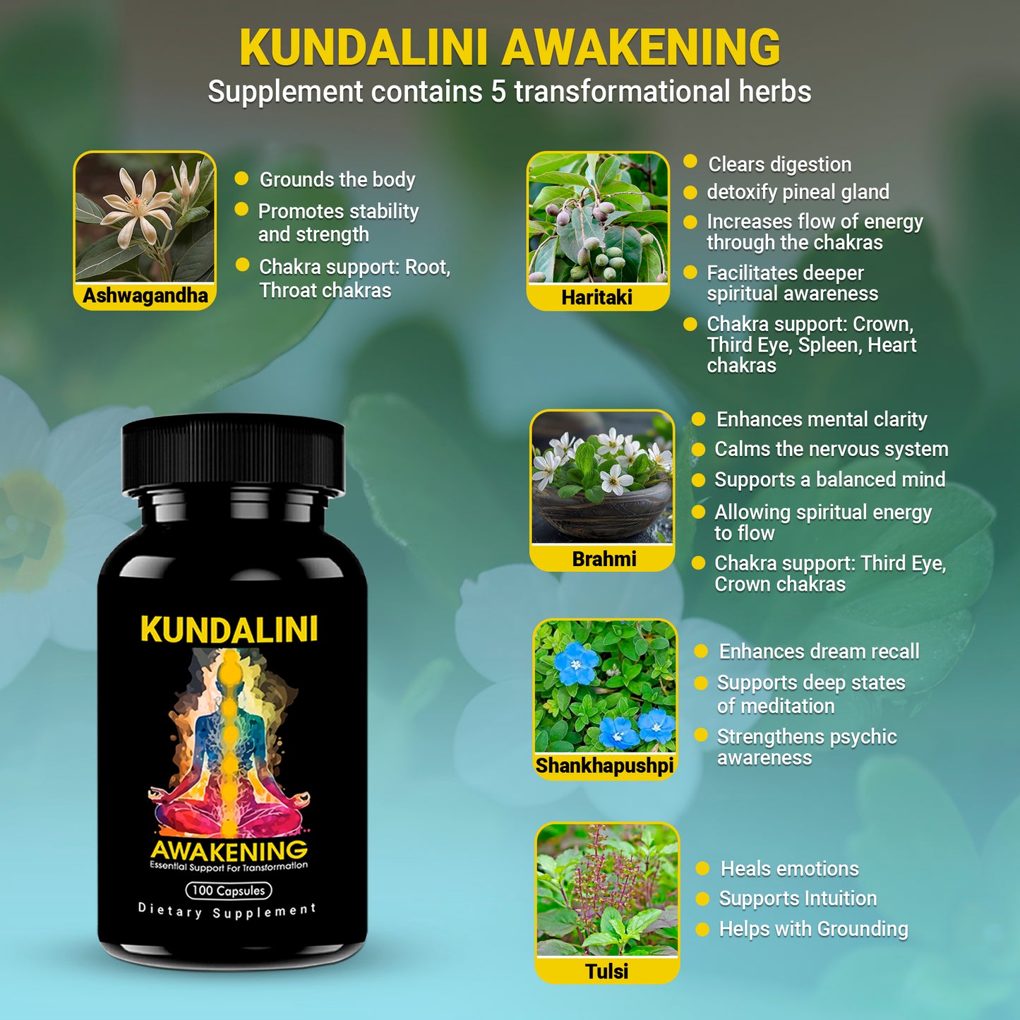 
                  
                    Kailash Herbals Kundalini Awakening Herbal Supplement, 100 Capsules
                  
                