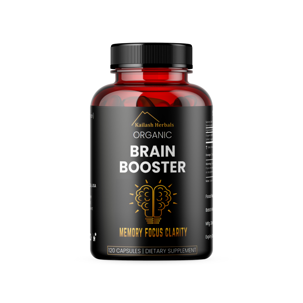 Organic Brain Booster, Nootropic Brain Supplement, Bacopa Monnieri/Brahmi, for Mental Sharpness, Focus, Memory, and Cognitive Wellness, 120 Capsules 500mg, 2 Month Supply
